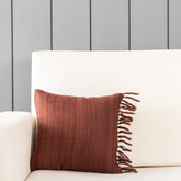 Upcycled Wool & Silk 12x12 Cushion Cover, Chocolate Brown - Eyaas