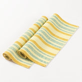 Yellow & Blue Striped Block Printed Table Mats - Eyaas