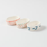 Ceramic Oval Dip Bowls Set of 3 (Multi-Colour)