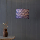 Handwoven Ikat Pendant Lampshade - Blue - Eyaas