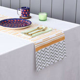 Yellow Stripe Block Printed Table Runner 13x90