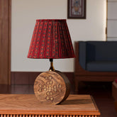 Wood with Brass Inlay Table Lamp Base (Round) - Eyaas