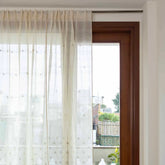 Chanderi Curtain Triangle Motif - Off-White 7ft