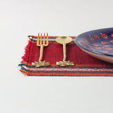 Handmade Madhurkathi Placemat Set of 2/4/6, Red