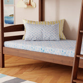 Block Printed Cot Sheet 60x90, Jellyfish & Starfish, Blue - Eyaas