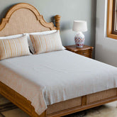 Orange Block Print King Bedsheet + Pillow Covers