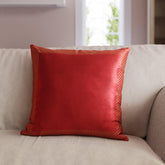 Silk Cushion Cover - 18x18, Plain, Red - Eyaas