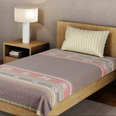 Hand-woven Bawan Buti Single Bedcover, Dark Grey