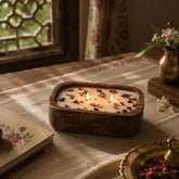 Wooden Tub Soy Wax Rose Scented Candle