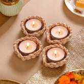 Handcrafted banana fiber diya holders for Diwali and pooja décor