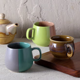 Multi Ceramic Cups Set of 3, Each 200 ml - Eyaas