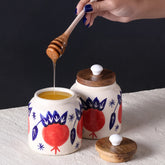 Ceramic Storage Jar with Wooden Lid - Eyaas