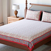 King-size Printed Bedcover With 2 Pillow Cases, Red - Eyaas