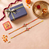 Handmade Kids Metal Ganesh Rakhi for Brothers, beautifully presented in a festive gift box for Raksha Bandhan gifting