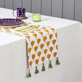 Yellow Marigold Buti Block-Printed Table Runner