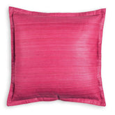 Tussar Silk Cushion Cover - 16x16, Fuchsia & Green - Eyaas