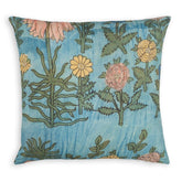 Kalamkari Cushion Cover, 18x18, Blue, Floral - Eyaas