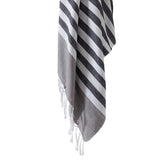 Cotton Beach Towels, 40x70 inches, Black & Grey - Eyaas
