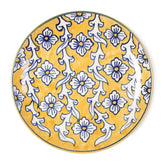 Yellow Hand-Painted Ceramic Plate, 8 Inch - Eyaas