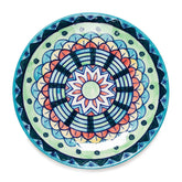 Floral Ceramic Dinner Plate 10 Inch, Green & Blue - Eyaas