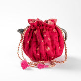 Cotton Tie & Dye Drawstring Tea Cozy - Dark Pink - Eyaas