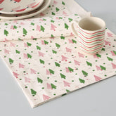 Cotton Table Runner - 13x60, Green & Red - Eyaas