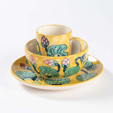 Water Lily Ceramic Breakfast Crockery Set of 3 - Eyaas