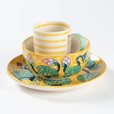 Water Lily & Striped Ceramic Breakfast Set of 3 - Eyaas