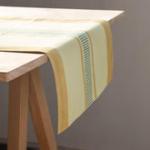 Striped Block Printed Table Runner,13x60, Yellow & Mustard - Eyaas