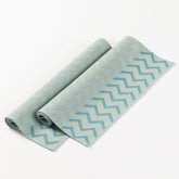 Blue & Yellow Chevron Block Printed Table Mats - Eyaas