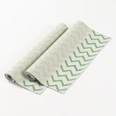 Grey & Yellow Chevron Block Printed Table Mats - Eyaas