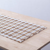 Table Runner Bamboo, Checkered, White & Natural - Eyaas