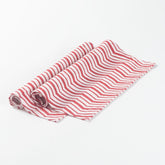 White Red Chevron Cotton Table Mats - Set of 2 - Eyaas