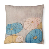 Kalamkari Cushion Cover, 12x12, Pastel, Waterlily - Eyaas