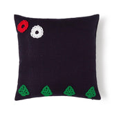 Cushion Cover with Crochet Motifs, 12x12, Navy Blue - Eyaas