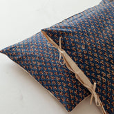 Kalamkari Printed Pillow Cover Set of 2, Navy Blue - Eyaas