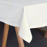 Block Printed Table Cloth, 58x90, Yellow Chevrons - Eyaas