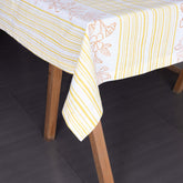 Block Printed Table Cloth, 58x90, Rust & Yellow - Eyaas