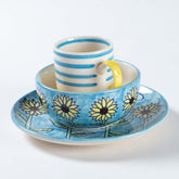 Sunflower & Striped Ceramic Breakfast Set of 3 - Eyaas