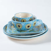 Sunflower Hand-Painted 6-Piece Ceramic Dinner Set - Eyaas