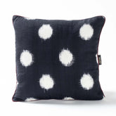 Ikat Cushion Cover – Black Base with White Spot 12x12 - Eyaas