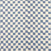 White & Blue Checkered Ikat Upholstery Fabric 20x20 - Eyaas