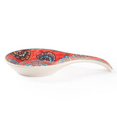 Hand Painted Ceramic Spoon Rests - 9x5.5, Red - Eyaas