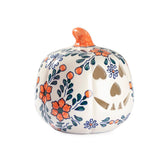 Ceramic Pumpkin Tea Light Candle Holder, White, 9x7 - Eyaas