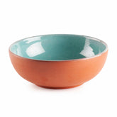 Glazed Terracotta Bowl - 6 Inches, Turquoise - Eyaas