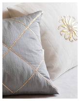 Chanderi with Gota Cushion - 12x18, Grey - Eyaas