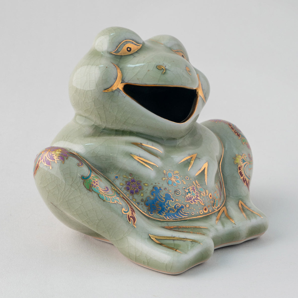 Hand-Painted Celadon Frog