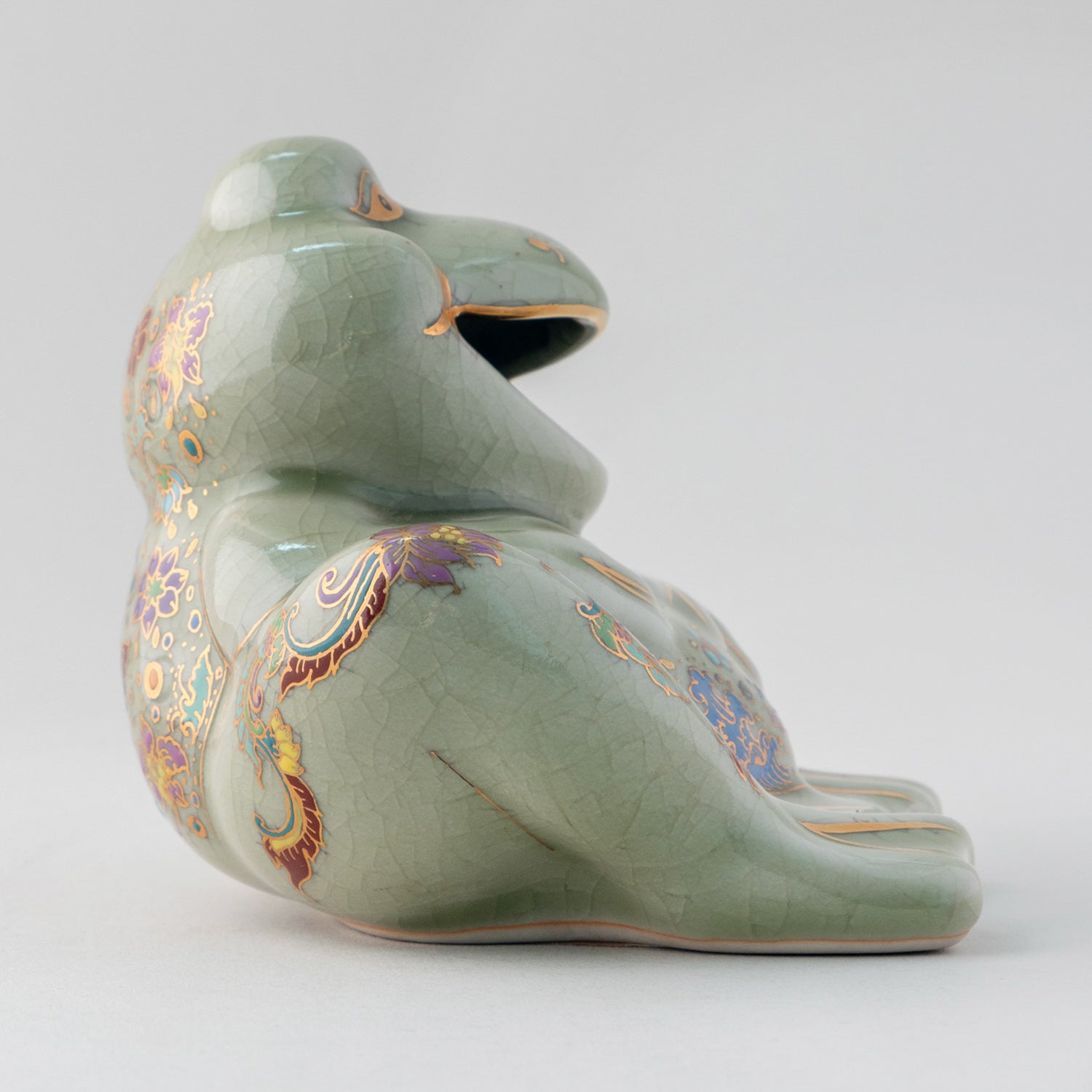 Hand-Painted Celadon Frog