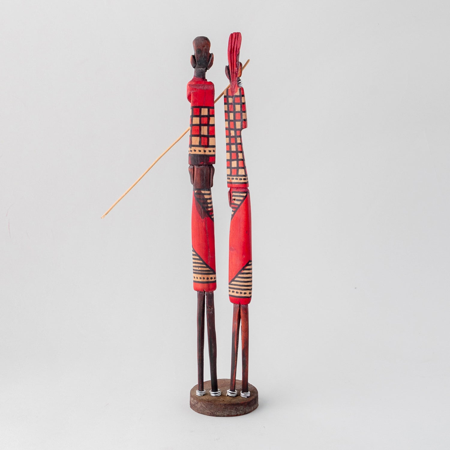 Handcrafted Wooden Masai Tribal Pair - 12 Inches