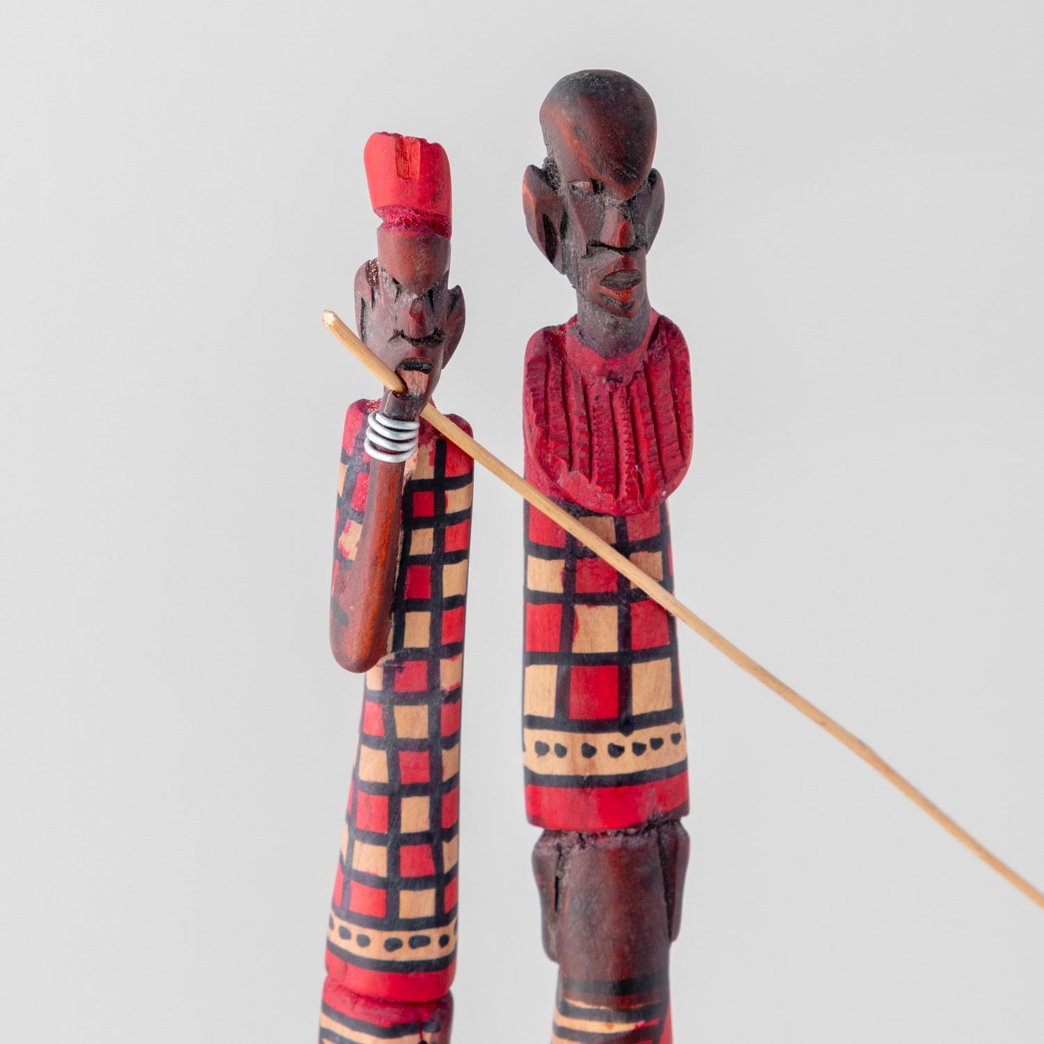 Handcrafted Wooden Masai Tribal Pair - 12 Inches